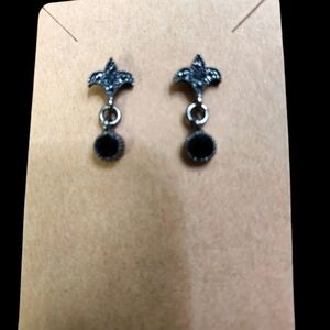 Jet black & Marcasite Earrings